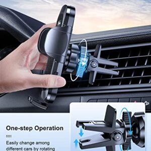 Humixx 【2022 Military-Grade Stability】 Phone Mount for Car Vent Universal Car Phone Holder Mount Hands-Free Cell Phone Holder Car Air Vent for iPhone 13 14 Plus Pro Max Samsung S22 Ultra ＆ All Phones