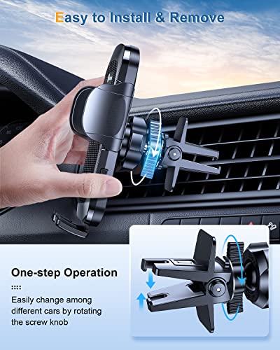 Humixx 【2022 Military-Grade Stability】 Phone Mount for Car Vent Universal Car Phone Holder Mount Hands-Free Cell Phone Holder Car Air Vent for iPhone 13 14 Plus Pro Max Samsung S22 Ultra ＆ All Phones