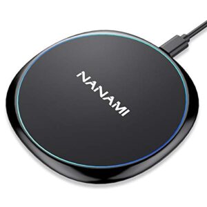 fast wireless charger, nanami 7.5w charging pad compatible iphone 14/13/13 mini/12/se 2/11/11 pro/xs max/xr/x/8, 10w qi charger for samsung galaxy s23/s22/s21/s20/s10/s9/s8/note 10+/9/8 & 5w airpods 2