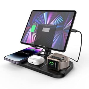 wireless charger 4 in 1 for apple wireless charger for iphone 14 pro max/13/12/11, airpods pro, ipad stand, watch charger for iwatch series 8/7/6/se, wireless charging station for multiple devices