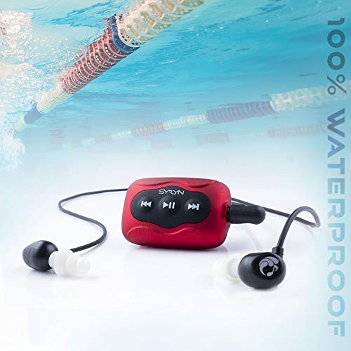 SYRYN Swimbuds Flip Bundle | 8 GB Waterproof Music Player Compatible with iTunes Files (No Apple Music)