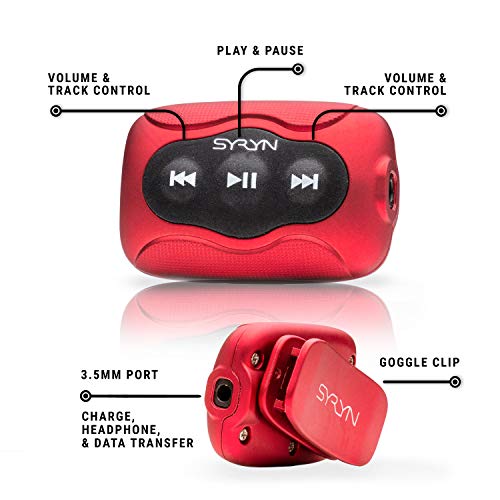 SYRYN Swimbuds Flip Bundle | 8 GB Waterproof Music Player Compatible with iTunes Files (No Apple Music)