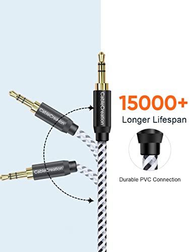 CableCreation Aux Cable(6Ft/1.8M),3.5mm Audio Cable Male to Male,1/8 inch Auxiliary Stereo Jack,Aux Cord for Headphone, Phone, Car, Speaker and More(with Aux Port)