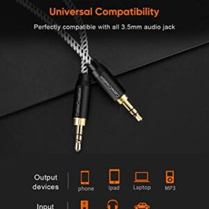 CableCreation Aux Cable(6Ft/1.8M),3.5mm Audio Cable Male to Male,1/8 inch Auxiliary Stereo Jack,Aux Cord for Headphone, Phone, Car, Speaker and More(with Aux Port)