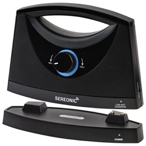 sereonic portable wireless tv speakers for smart tv – ideal for tv watching without the blaring volume – wireless speakers for tv designed for hard of hearing, elderly, and seniors – 100ft range