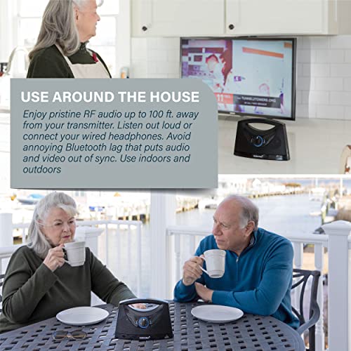 SEREONIC Portable Wireless TV Speakers for Smart TV - Ideal for TV Watching Without The Blaring Volume - Wireless Speakers for TV Designed for Hard of Hearing, Elderly, and Seniors - 100ft Range