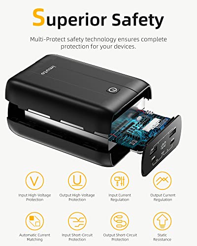 External Battery for Laptop, imuto 100W 99Wh Portable Laptop Charger,PD Fast Charging USB C Power Bank,Compatible with Laptop,Macbook,Dell Xps,Surface,iPad,Steam Deck,Switch, iPhone 14/13,Galaxy,Pixel