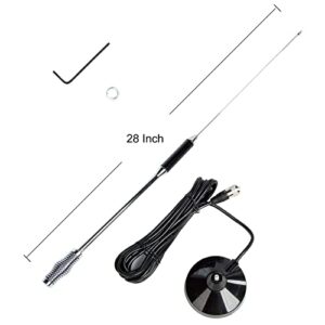 CB Antenna 28 inch 27 Mhz CB Radio Antenna Full Kit with Heavy Duty Magnet Mount Mobile/Car Radio Antenna Compatible with President Midland Cobra Uniden Anytone by LUITON