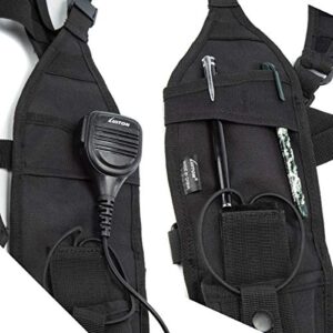 LUITON Radio Shoulder Harness Holster Chest Holder Universal Vest Rig for Police Firefighter Two Way Radio Search Rescue Essentials