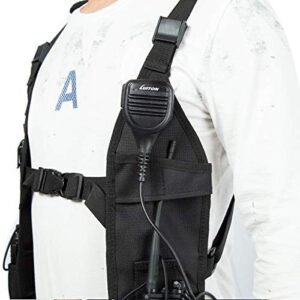 LUITON Radio Shoulder Harness Holster Chest Holder Universal Vest Rig for Police Firefighter Two Way Radio Search Rescue Essentials