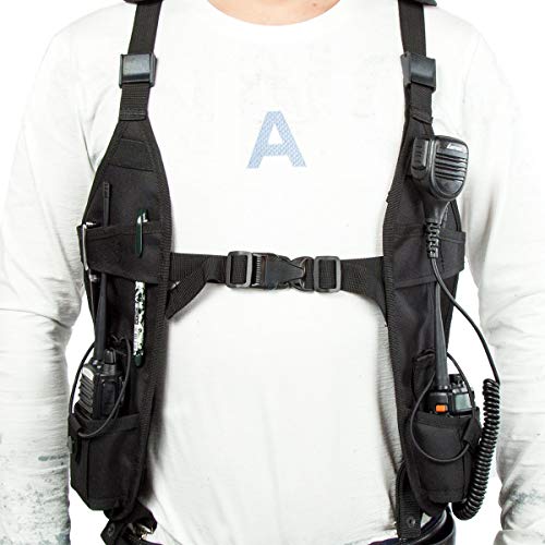 LUITON Radio Shoulder Harness Holster Chest Holder Universal Vest Rig for Police Firefighter Two Way Radio Search Rescue Essentials