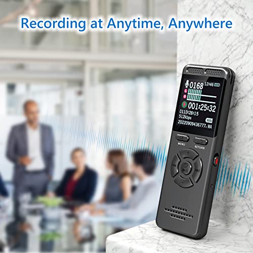 64GB Voice Recorder with Playback, Metal Case Audio Recorder, USB C Voice Activated Recorder with Password Protection and Settable Bitrate, for Lectures, Meeting, Class and More -by Koutonnly