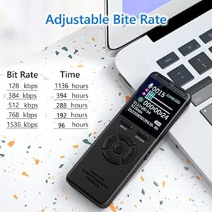 64GB Voice Recorder with Playback, Metal Case Audio Recorder, USB C Voice Activated Recorder with Password Protection and Settable Bitrate, for Lectures, Meeting, Class and More -by Koutonnly