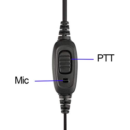 Retevis Case of 10, Two Way Radio Earpiece with Mic Single Wire Earhook Headset Compatible with Baofeng BF-888S UV-5R H-777 RT22 Arcshell AR-5 Walkie Talkies