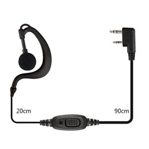 Retevis Case of 10, Two Way Radio Earpiece with Mic Single Wire Earhook Headset Compatible with Baofeng BF-888S UV-5R H-777 RT22 Arcshell AR-5 Walkie Talkies