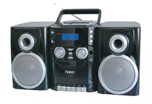 naxa electronics npb-426 portable cd player with am/fm stereo radio, cassette player/recorder and twin detachable speakers