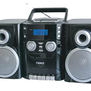 NAXA Electronics NPB-426 Portable CD Player with AM/FM Stereo Radio, Cassette Player/Recorder and Twin Detachable Speakers