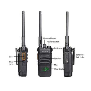 Retevis RT86 Two Way Radios Long Range Rechargeable,High Power Heavy Duty 2600mAh 2 Way Radios,Remote Alarm,Built-in Flashlight, Walkie Talkies Adults with Shoulder Mic(4 Pack)