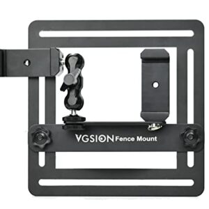 vgsion Aluminum Cell Phone/Action Camera Fence Mount for iPhone, Mevo Start, GoPro with Two Phone Clips, Angle Adjustable, Support Recording While Charging for Tennis, Baseball Games