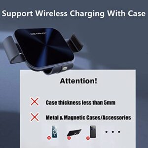 DearHot 15W Dual Coil Qi Wireless Car Charger Mirror Mount Holder Compatible for Samsung Galaxy Z Fold4 Fold3 Z Fold2 Fold S23 Ultra Note20 iPhone 14 Pro Max Pixel 6 Pro Auto Clamp Fast Car Charger