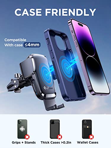 [Upgraded Version] Wireless Car Charger, 15W Qi Smart Fast Charging, JOYROOM Car Phone Holder Mount Wireless Charging, Auto-Clamping Charging Cell Phone Mount for iPhone, Samsung, Galaxy, LG, Google