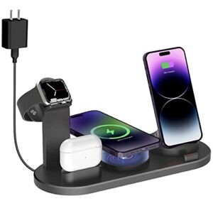 magnetic apple wireless charging station 4 in 1 charger dock compatible with iphone 14/14 plus/13/12/11/pro/pro max/se/x/xr/xs max, apple watch ultra/8/7/6/se/5/4/3/2 and airpods1/2/3 airpods pro 1/2