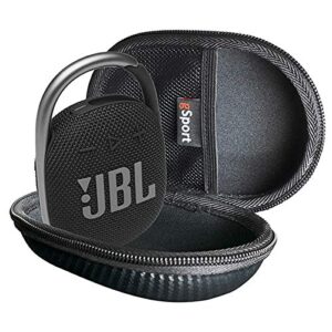 JBL Clip 4 Waterproof Portable Bluetooth Speaker Bundle with gSport Carbon Fiber Case (Black)