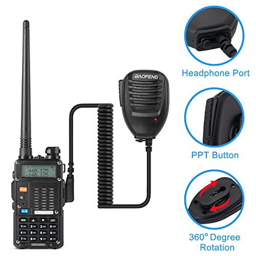 Ham Radio Handheld (UV-5R 8W) Dual Band 2-Way Radio with 2 Rechargeable 2100mAh Battery Handheld Walkie Talkies Complete Set with Earpiece and Programming Cable (3rd Gen)