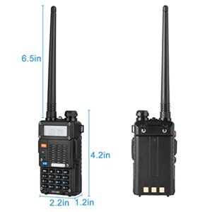 Ham Radio Handheld (UV-5R 8W) Dual Band 2-Way Radio with 2 Rechargeable 2100mAh Battery Handheld Walkie Talkies Complete Set with Earpiece and Programming Cable (3rd Gen)