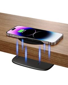 kpon invisible wireless charger – 40mm(1.57″) under desk wireless phone charger – hidden charging station for iphone 14/13/12/wireless phones(adapter included)