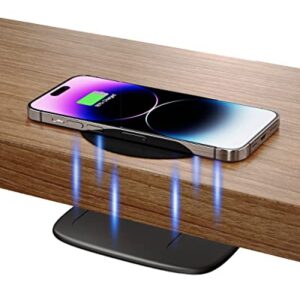 KPON Invisible Wireless Charger - 40MM(1.57") Under Desk Wireless Phone Charger - Hidden Charging Station for iPhone 14/13/12/Wireless Phones(Adapter Included)