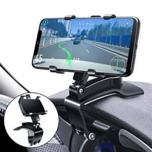 fonken car phone mount, cell phone holder for car 360 degree rotation dashboard clip mount car phone stand compatible for iphone 11/12 pro max xs max xr 8 8plus 7 samsung galaxy s10 s9 s8 lg and more