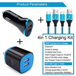 USB C Car Charger for Google Pixel 7/7 Pro 6/6 Pro/6a 5/5a 4/4a/4xl 3/3a/3xl 2/2xl XL, Samsung Galaxy S23 S22 S21 S20 A10e A11 A14, Car Charger Adapter Wall Charging Block Type C Fast Charging Cable