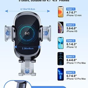 OBRFFE Wireless Car Charger Mount, [Upgraded Rotatable Suction Cup] 15W Fast Charging Car Phone Holder Wireless Charger Compatible with iPhone 14 13 Pro Max/12 Mini/11/X/XS, Samsung S23/22 and More