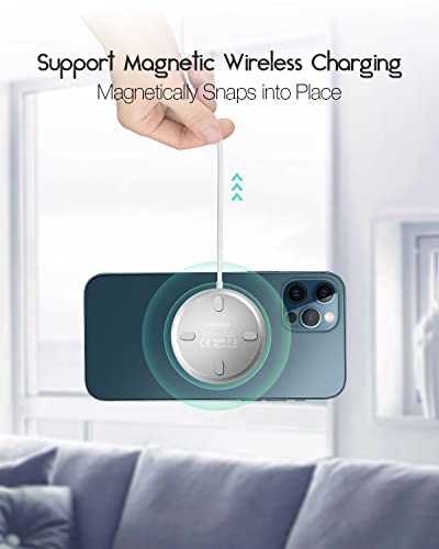 THREEKEY Magnetic Wireless Charger,15W Max Wireless Charging Pad with USB-C 20W PD Adapter, Compatible with MagSafe Charger for iPhone 14/14 Pro/14 Plus/14 Pro Max/iPhone 13/13 Mini/13Pro max,Silver