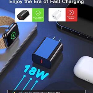 Wireless Charging Station, TELSOR 3 in 1 Foldable Wireless Charger, 18W Fast Wireless Charging Station for iPhone14/13/12/11/Pro/Max/XS, iWatch S8/7/6/5/4/3/2/SE, AirPods 3/2/Pro/Pro 2nd, Black