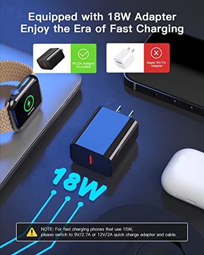 Wireless Charging Station, TELSOR 3 in 1 Foldable Wireless Charger, 18W Fast Wireless Charging Station for iPhone14/13/12/11/Pro/Max/XS, iWatch S8/7/6/5/4/3/2/SE, AirPods 3/2/Pro/Pro 2nd, Black