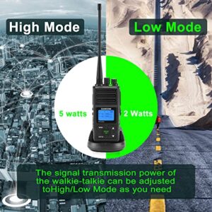 SAMCOM Two Way Radios Walkie Talkies Long Range 5 Watts 2 Way Radio with Earpieces Rechargeable Hand-held UHF Business Programmable Portable, Dual Channels/PTTs/Group Call, 3 Packs