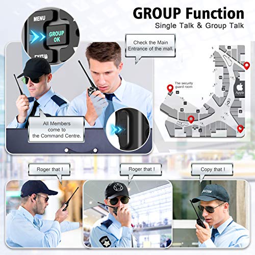 SAMCOM Two Way Radios Walkie Talkies Long Range 5 Watts 2 Way Radio with Earpieces Rechargeable Hand-held UHF Business Programmable Portable, Dual Channels/PTTs/Group Call, 3 Packs