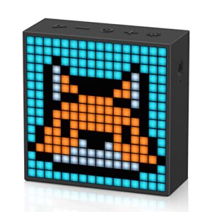 divoom timebox evo — pixel art bluetooth speaker with 16×16 led display app control – cool animation frame & gaming room setup & bedside alarm clock- black