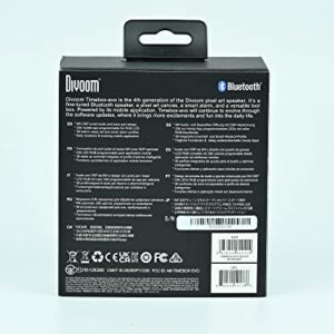 Divoom TimeBox Evo -- Pixel Art Bluetooth Speaker with 16x16 LED Display APP Control - Cool Animation Frame & Gaming Room Setup & Bedside Alarm Clock- Black