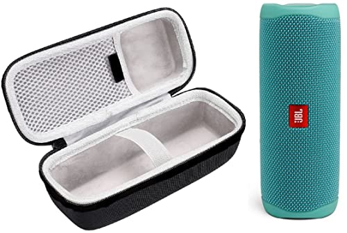 JBL Flip 5 Waterproof Portable Wireless Bluetooth Speaker Bundle with Hardshell Protective Carrying Case (Teal)