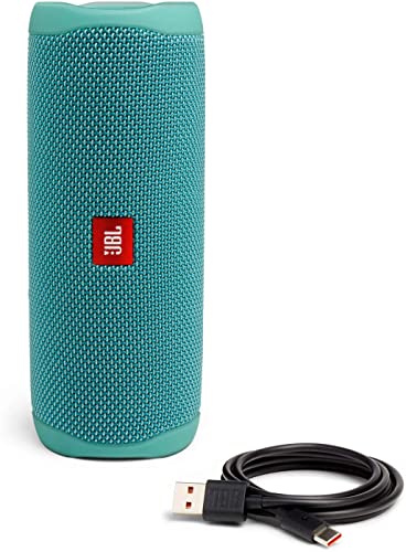 JBL Flip 5 Waterproof Portable Wireless Bluetooth Speaker Bundle with Hardshell Protective Carrying Case (Teal)