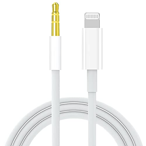 Aux Cord for iPhone,[Apple MFi Certified] Lightning to 3.5 mm AUX Cable for Car Stereo, Speaker, Headphone, Auxiliary Audio Cable Compatible with iPhone 14 13 12 11 XS XR X 8 7 3.3FT White