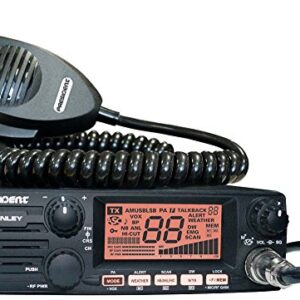 President Electronics MC Kinley USA Hm AM/SSB Tranceiver CB Radio, 40 Channels, 7 Weather Channels, Channel Rotary Switch, Volume Adjustment and ON/Off, Multi-Functions LCD Display, 12/24V