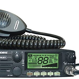 President Electronics MC Kinley USA Hm AM/SSB Tranceiver CB Radio, 40 Channels, 7 Weather Channels, Channel Rotary Switch, Volume Adjustment and ON/Off, Multi-Functions LCD Display, 12/24V