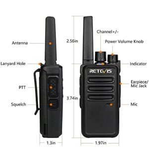 Retevis RT68 Walkie Talkies for Adults, 2 Way Radios Long Range, Hands Free, 1200mAh Battery, Portable Walkie Talkie Rechargeable with USB Charging Base, for Hunting Road Trip Hiking Family (4 Pack)