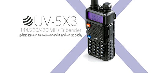 BTECH UV-5X3 5 Watt Tri-Band Radio : VHF, 1.25M, UHF, Amateur (Ham), Includes Dual Band Antenna, 220 Antenna, Earpiece, Charger, and More Two-Way Radio