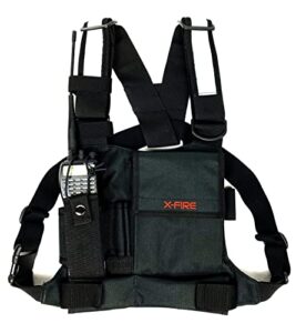 x-fire® single radio chest rig harness w/tool pockets and 3m reflective