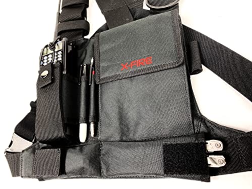 X-FIRE® Single Radio Chest Rig Harness w/Tool Pockets and 3m Reflective